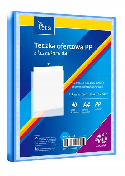 Tetis A4 Ofertówka PP Blauw met 40 Insteekhoezen