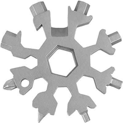 18-in-1 multitool - Sneeuwvlok gereedschap - Outdoor avontuur - Roestvrij staal - 6.4 cm - Wit