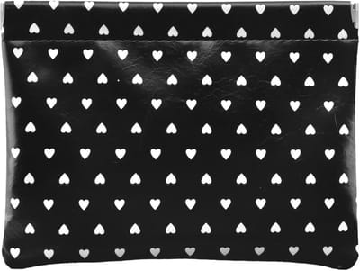 Kleine Make-up Tas met Schattige Stipjes, Waterdicht en Zonder Rits, Ideaal voor Cosmetica en Reizen, PU Leer met Compartimenten voor Handtas en Portemonnee, Zwart