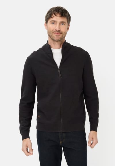 camel active Gebreid vest van puur katoen - Maat menswear-S - Asphalt