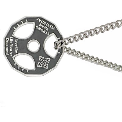 Herenketting met hanger van legering, stuurwielschijf, halterpatroon, cadeauaccessoire gray
