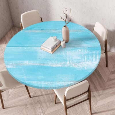 Ronde Tafelhoes - Beschermhoes Tafel - Tafel Beschermen - Met Elastische Rand - 90cm Diameter - Hemelsblauw
