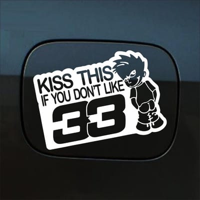 Bumpersticker - Kiss This If You Dont Like 33 - 13 X 18 - Wit