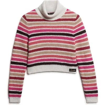 Superdry - Gestreepte korte coltrui - Dames - Sweaters