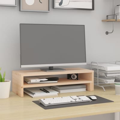vidaXL - Monitorstandaard - (52-101)x22x14 - cm - massief - grenenhout