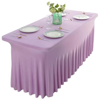 Elastische tafelhoes voor buffettafel - Stretchhoes voor evenementen, 183 x 76 x 76 cm (paars)