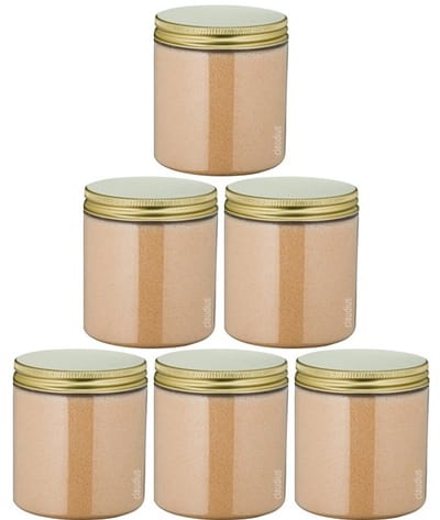 Scrubzout Appel-kaneel - 300 gram - Pot met gouden deksel - set van 6 stuks - Hydraterende Lichaamsscrub