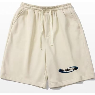 Nieuwe Zomer Shorts Heren Dun Design Niche Losse Sport en Casual Vijfpunts Broek One size white