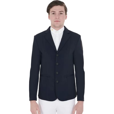 Equestro Heren Wedstrijdjas met Contrasterend Geborduurd Logo M Navy