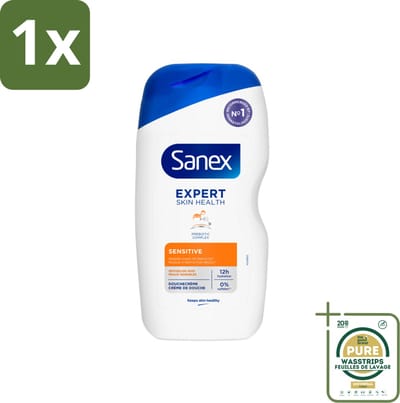 1 x Sanex Douchegel Expert Skin Health Sensitive 400 ml- Gevoelige Huid - Douchegel - Huidverzorging - Milde Reiniging - Whey Proteïne