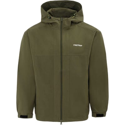 Firetrap Heren Lichtgewicht Jas met Capuchon (Leger Groen)