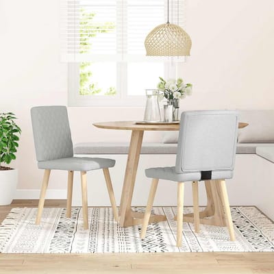vidaXL - Eetkamerstoelen - 2 - st - stof - wolk - grijs