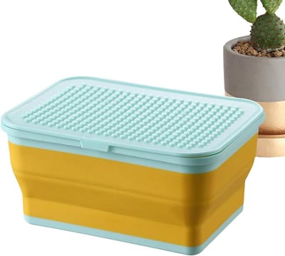 Speelgoedbox Opvouwbaar - Opbergbak Kinderkamer - Speelgoed Organiseren - Omkeerbaar Deksel - 21.5 cm - Geel
