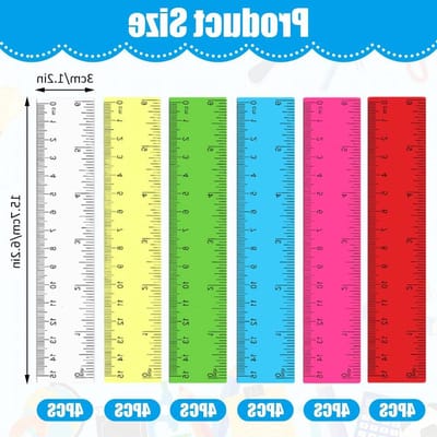 Transparante Linialen Set - Plastic Liniaal 15cm - School Werk - Dubbele Schaalverdeling - 6 Kleuren