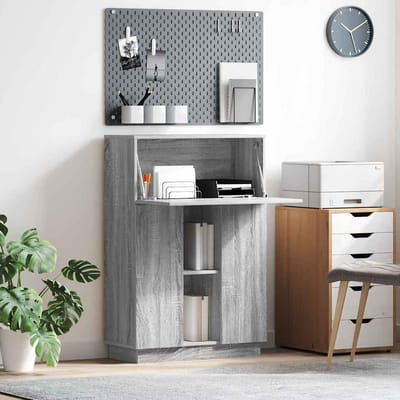 vidaXL - Bureau - Grijs - Sonoma - Bewerkt - hout - 71.5 - x - 31.5 - x - 106.5 - cm