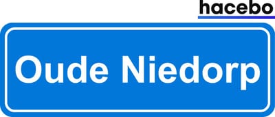Hacebo - Plaatsnaam Sticker - 29x10 CM - Oude Niedorp sticker - Verkeersborden sticker - grappige cadeaus - Oude Niedorp