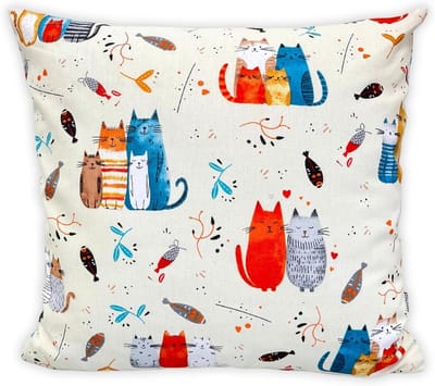 Kussensloop Kinder - Katoenen Hoes - Kinderslaapkamer Decoratie - Praktische Ritssluiting - 40x40 cm - Kleurrijke Prints