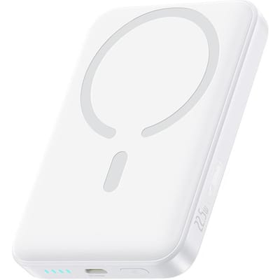 Baseus EnerFill FM11 Ultra-Mini 10000mAh 22.5W MagSafe Compatible Power Bank with Simple USB-C 20V/3A 30cm Cable - White - 10000 mAh
