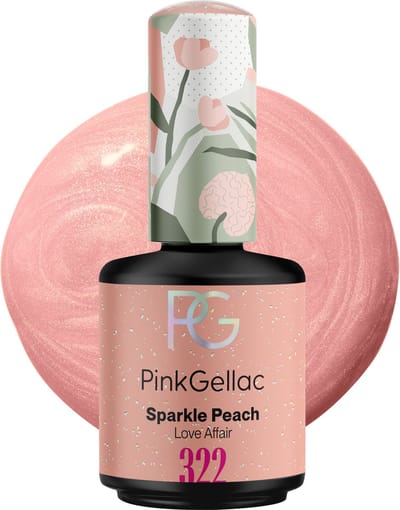 Pink Gellac Gellak - 322 Sparkle Peach 15ml - Glanzende Oranje Gel Nagellak - Gellac - Gel Nagels Producten