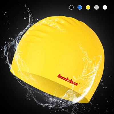 Bonnet de bain en Silicone à cheveux longs, pour femmes, hommes, adultes et enfants, chapeau jaune