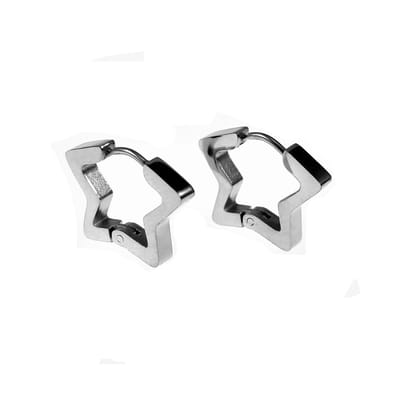 18mm x 14mm Ster Oorbellen Unisex - Stalen Zilverkleur - Orringen