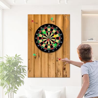 Dartbord Muurbescherming - Dart Surround - Thuis Dartspellen - Geluidsdempend Vilt - 30x30x1.2 cm - Houtlook