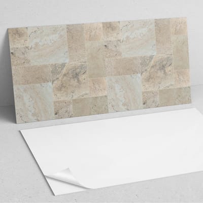 Coloray Wandpanelen Zelfklevend - Mozaïekpatroon van steen PVC Wandpaneel - 100 cm x 50 cm - Beige Wandbekleding Zelfklevend - 1 stuk - Texturen Wandpanelen Zelfklevend - Wandpaneel Keuken - Wandpanelen Badkamer