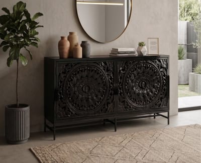 Tower Living Dressoir Casina 200x45x90 cm - Zwart
