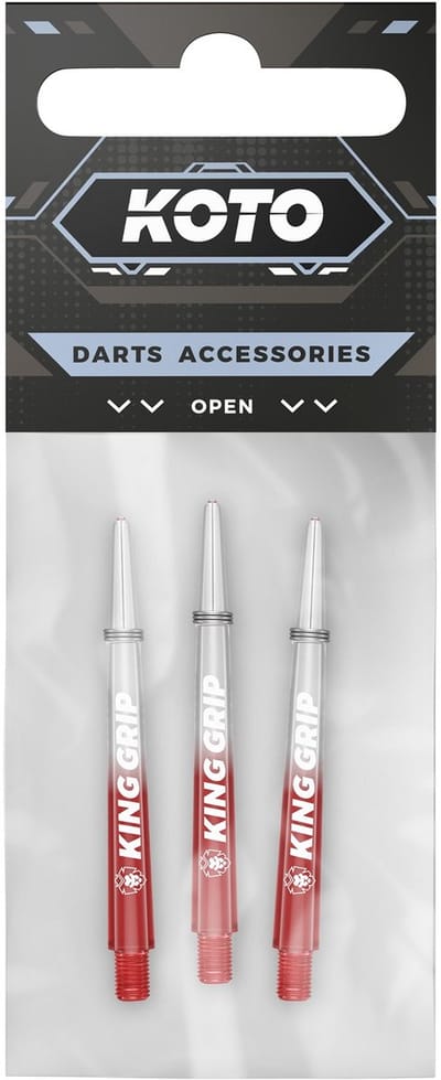 KOTO King Grip Colors Red Clear - Dart Shafts Short