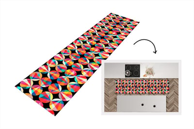 Keukenloper - Loper keuken - Regenboog - Cirkels - Patronen - 200x50 cm - Keukenloper vinyl
