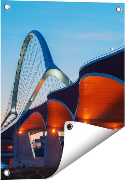 Gards Tuinposter Oversteek Brug in Nijmegen - 40x50 cm - Tuindoek - Tuindecoratie - Wanddecoratie buiten - Tuinschilderij