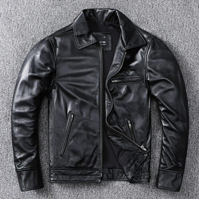 De Bovenlaag Is Een Delicaat Echt Leren Lamswollen Jas voor Mannen 6XL zwart