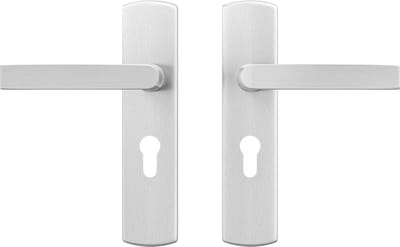 AXA Deurbeslag set Binnendeur - Curve Klik Blok - Deurkruk Aluminium - met cilindergat - PC55 - Deurklink met schild