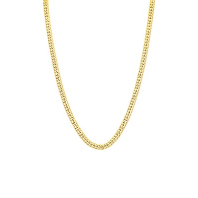Lucardi Kinder Stalen goldplated ketting gourmet - Ketting - Staal - Goud - 42 cm