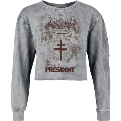 President Sweatshirts - Cropped Crown - S tot XXL - voor Vrouwen - grijs