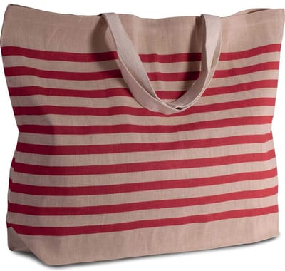 Unyqoos® Grote multifunctionele jute-katoenmix shopper met ruime inhoud voor dagelijks gebruik en strand