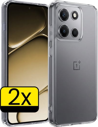 Hoesje - 2 Stuks - Geschikt voor OnePlus Nord 6 - Sterk & Shockproof - Case Siliconen - Back Cover - Telefoon Hoes - Telefoonhoesjes - Transparant