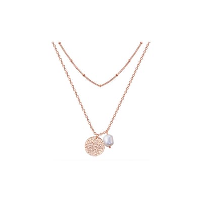 Valero Pearls damesketting roestvrijstalen zoetwaterparel One Size Roségoud 32018609