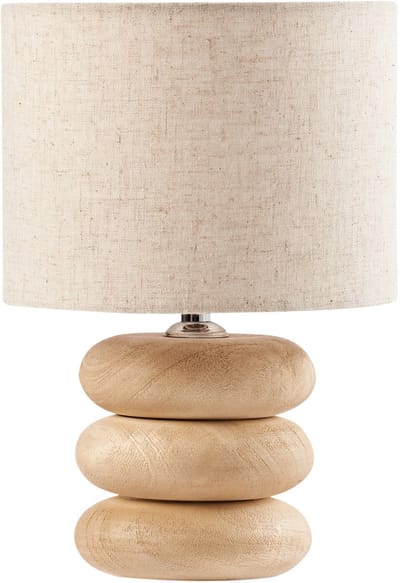 BETWA - Tafellamp - Lichtbruin - 30 cm - Mangohout/Katoen/Linnen