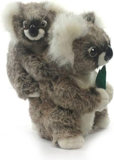 Hansa pluche koala knuffel - met baby - 28 cm - dieren knuffels