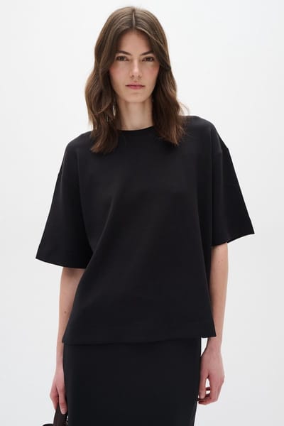 INWEAR Pannelw Oversize Shirt Tops & T-shirts Dames - Shirt - Zwart - Maat S
