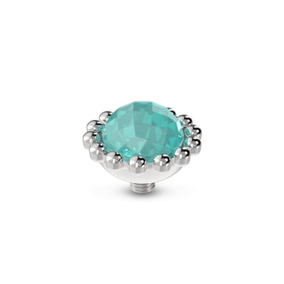 Melano Twisted Bali Facet Steentje Turquoise Zilver