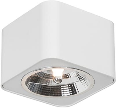 QAZQA boxer - Moderne Plafondspot | Spotje | Opbouwspot - 1 lichts - L 125 mm - Wit - Woonkamer | Slaapkamer | Keuken