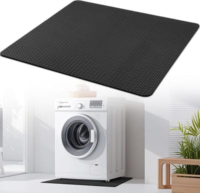 Vloermat Apparaten - Onderlegger Antislip - Apparaten Stabiliseren - Waterdicht Geluiddempend - 60 x 60 cm - Zwart