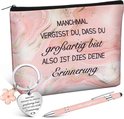 Dailygoody - Inspirerende bedankcadeaus - Sleutelhanger en make-uptas - Perfect voor collega's en leraren - Cadeau voor Thanksgiving - Uniseks-vo