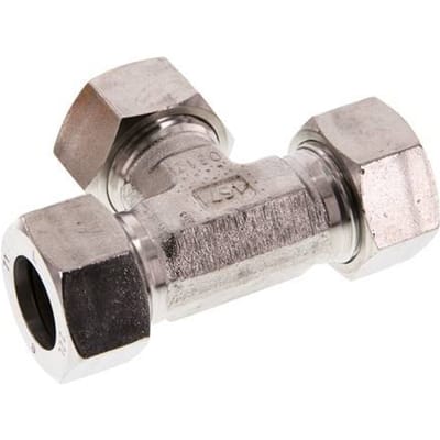 22L RVS T-stuk Snijring 160 Bar DIN 2353 - FL3T-C-ST-22-L