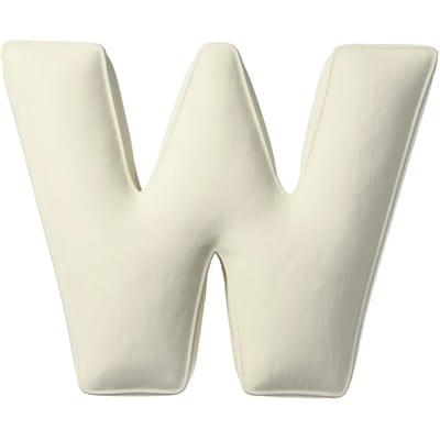 Kussen letter w Yellow Tipi Posh Velvet