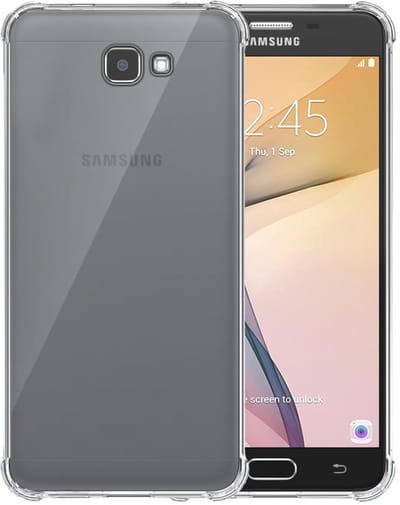 Smartphonica Telefoonhoesje Geschikt voor Samsung Galaxy J7 Prime Transparant Schokbestendig - Shockproof TPU SIliconen Backcover Case met Stootrand Doorzichtig geschikt voor Samsung Galaxy J7 Prime