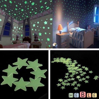 Sterrenhemel slaapkamer 100 stuks - Glow in the dark sterren stickers - Heble