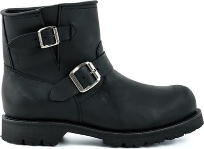 Mayura Boots 1581 Zwart/ Biker Motorlaars Heren Enklelaars Ronde Neus Anti Slip Zool Echt leer Maat EU 40